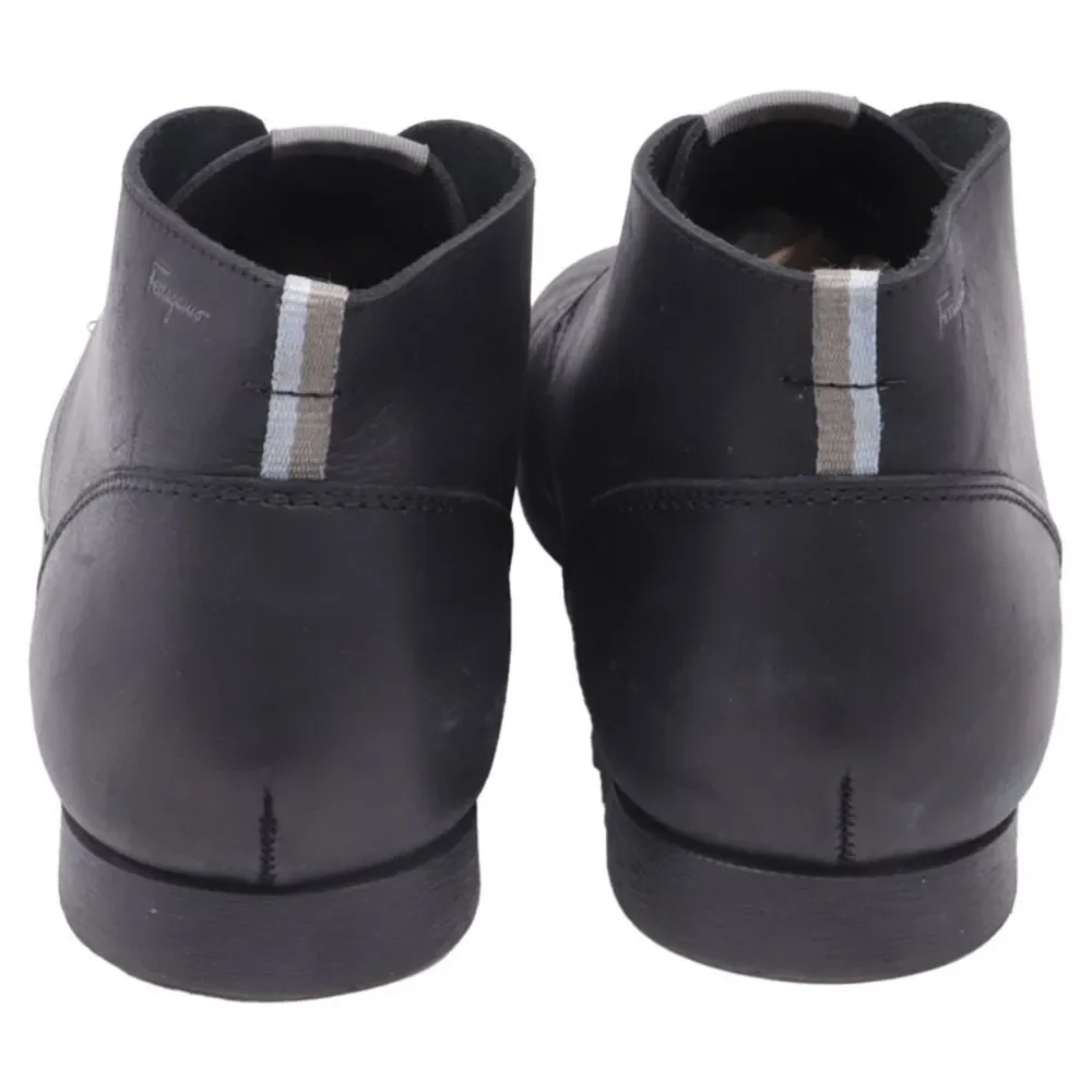 Ferragamo World Chukka Ankle Boots in Black Leather